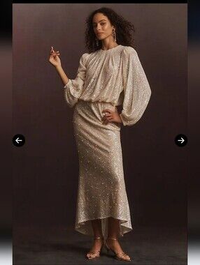 Mare Mare Nwt Sequin Long-Sleeve Maxi Dress Size Medium